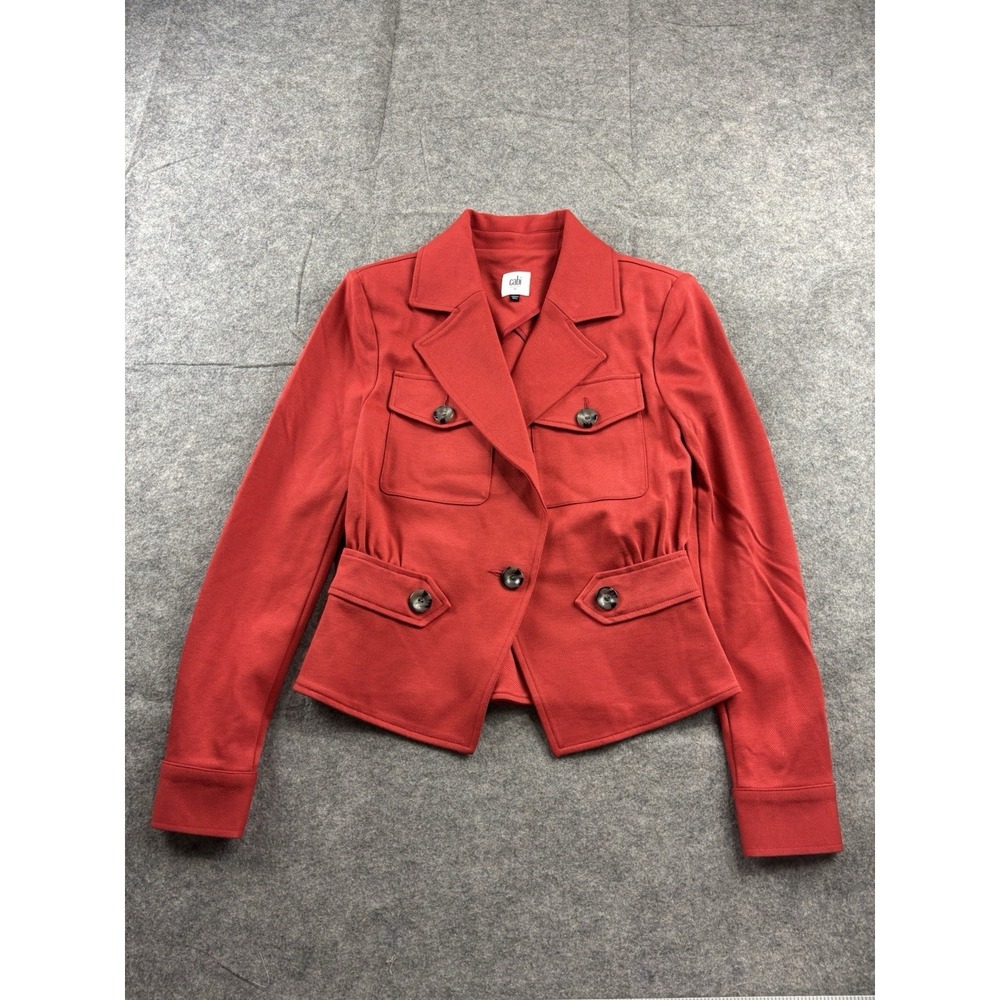 CAbi Women's 0 Red Cropped Blazer Jacket Classy Corporate Y2K Gossip Girl Preppy
